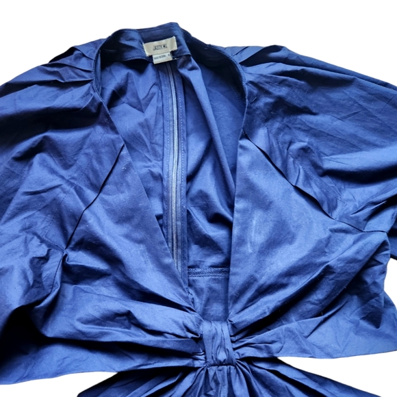 Jason Wu-Navy Blue Deep V/Cutout Detail/Long Sleeve Mini Dress M NWOT - Picture 4 of 14